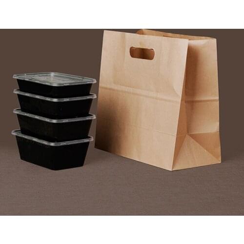 29X28X15CM Take out food packing bag Kraft paper bag,Festival shopping gift bag ,size 100piece\lot