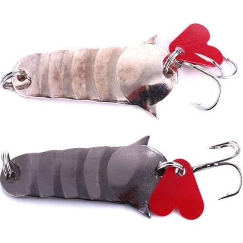 5CM 11.7g 10pcs Metal Spinner Spoon Fishing Lure Hard Baits For Trout Pike Pesca Treble Hook Tackle
