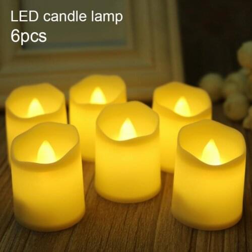 6Pcs Flameless LED Candle Simulation Electronic Tea Wax for Wedding Family Christmas Party Decoration