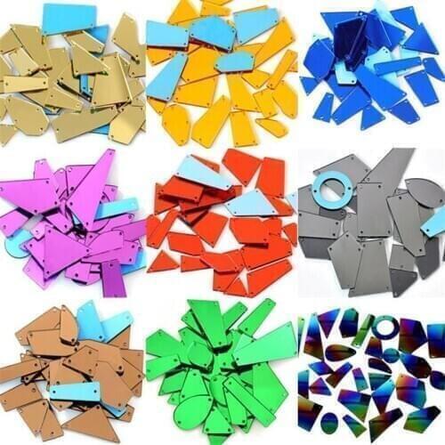 Acrylic sew-on mirror finished surface Sequins flatback Rhinestones Patch Garments DIY Accessories HH05