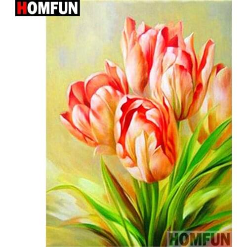 HOMFUN Full Square/Round Drill 5D DIY Diamond Painting "Flower landscape" Embroidery Cross Stitch 3D Home Decor A10487