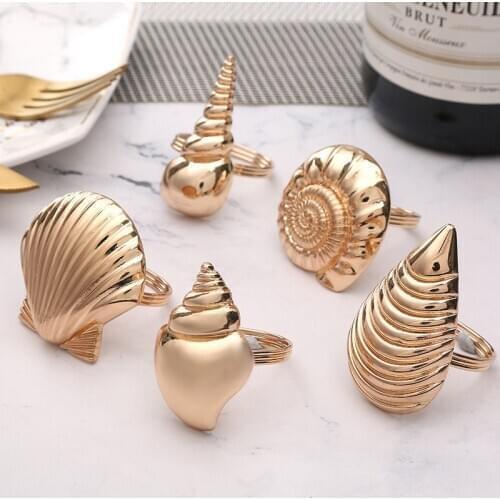 Free Shipping(10pcs/lot)5Styles Shell Napkin Rings Natural Shell Napkin Holders Coastal Beach House Table Decor