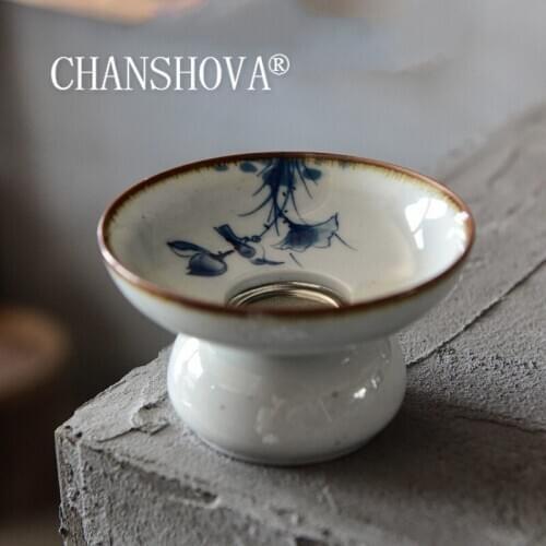 CHANSHOVA Chinese style ceramic handmade tea ifilters accessories tea strainer Stainless steel filter set China Porcelain H452