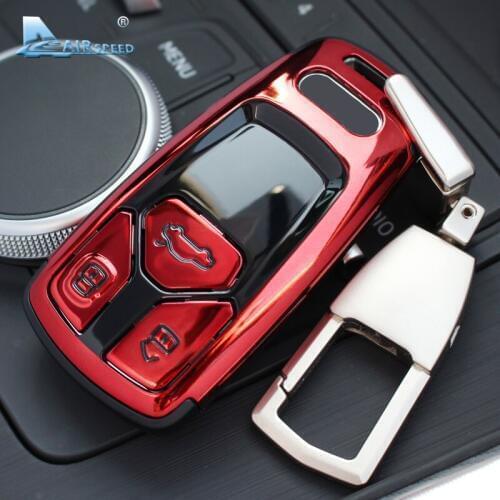 Airspeed ABS Car Key Case for AUDI A4 A3 A5 2017 A4L TT Q7 Accessories audi A3 Key Shell audi Key Cover Q7 Key Ring