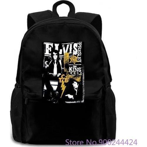 Elvis Presley TCB The King Black New Official Merch Brand Slim Fit Printing Simple women men backpack laptop travel school