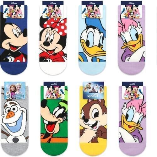Disney 1 pcs ladies socks cartoon print doll Mickey/Minnie/Goofy/Daisi cotton socks cute cute color cotton socks