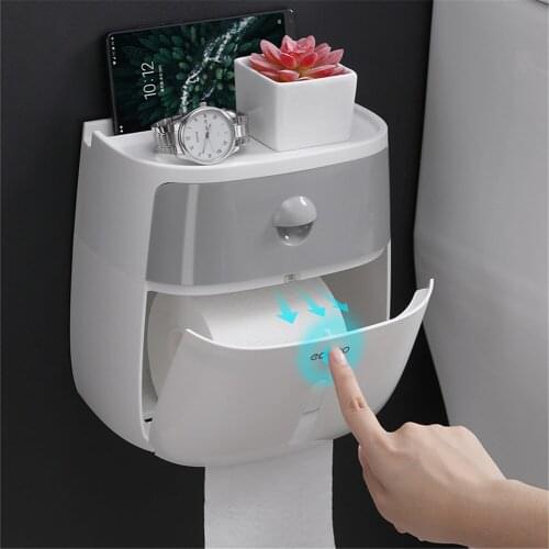 Double Layer Tissue Box Shelf Bathroom Toilet Cardboard Box Household Hole Punched Creative Waterproof