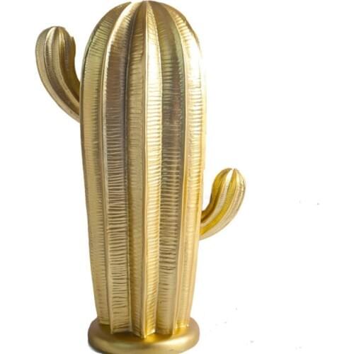 Nordic golden white cactus column ornaments home bedroom living room resin crafts cactus soft ornaments