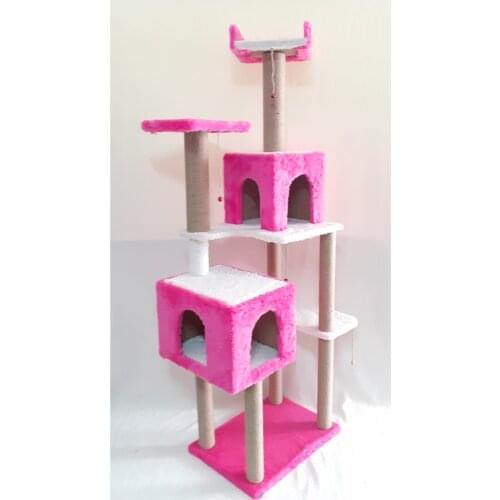 Cat scratching tree House 175x55x40 Cm [e-6] [twin] Pink