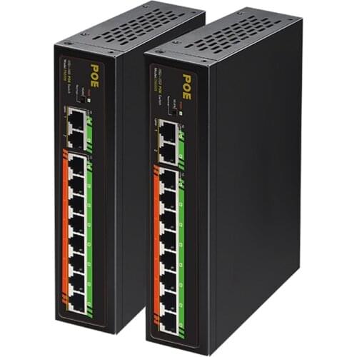 PoE switch Gigabit 48V 8Port 1000Mbps IEEE 802.3 af/at 250M ethernet switch for IP camera/Wireless AP/POE camera