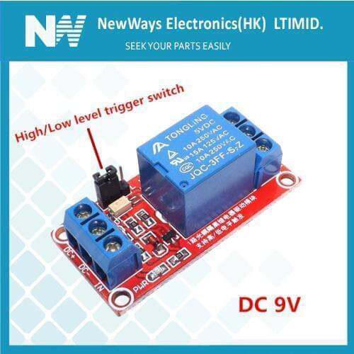 Red Pcb Dc 9V 1 Channel Relay Module With Optical Coupling Isolation Plate Support High And Low Level Trigger Extension