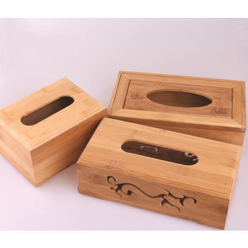 Creative Simple Modern Paper Towel Box Bamboo Box Bamboo Rolling Box Household Living Room Home Furnishing Storage Tissue Box