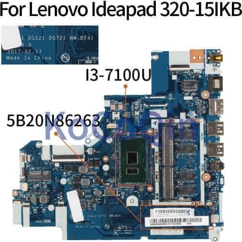 KoCoQin Laptop motherboard For Lenovo Ideapad 320-15IKB I3-7100U Mainboard 5B20N86263 NM-B241 DDR4