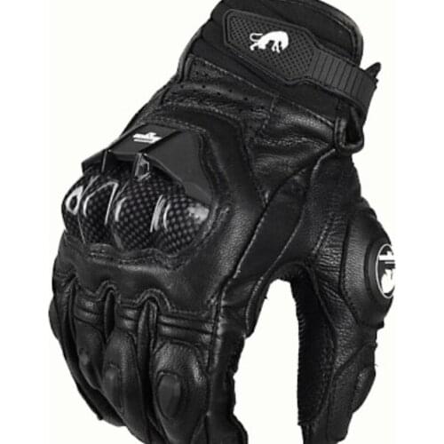 Afs6 Motorcycle Racing Gloves Leather Carbon Fiber Riding Anti-Fall Gloves Motorcycle Non-Slip Short Gloves