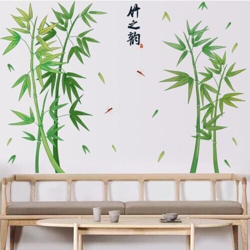 Chinese Style Wall Sticker Bamboo Wallpaper Self Adhesive Living Room Home Office Decor Bedroom Layout Wall Decals Aesthetic