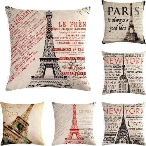 Famous worlds Building Print Cushion Covers 45*45cm Tulip Design Gifts Home Bedroom Couch Decoration Pillowcase