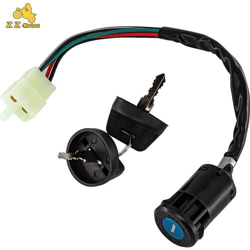 Motorcycle Engine Start Ignition Key Switch Universal Key Ignition Switch Lock For Dirt Bike (2 Switch, 4 Key)
