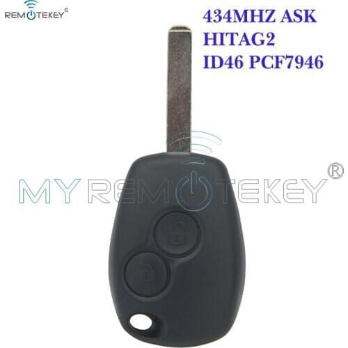 Remtekey PCF7946 ASK model Remote Key for Renault Clio Kangoo Master Modus Twingo 2006 2007 2008 2009 2010 433 Mhz no logo