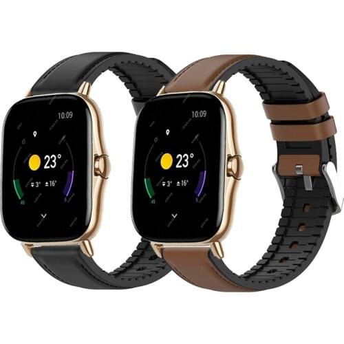 20 22mm Silicone Leather Band For Huami Amazfit GTS 1 2 2e 2mini GTR 2 2e 42mm 47mm Watch Bracelet Wrist Strap For Bip S U Lite