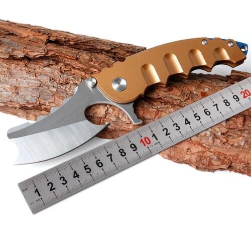 Freewolf Flipper Folding Knife D2 Satin Blade CNC Finish Stainless Steel Handle Ball Bearing Open knives