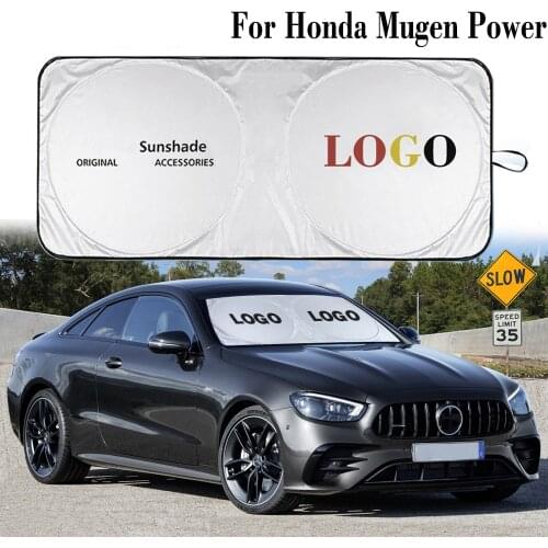 Car Front Window Sunshade Cover for Honda Mugen Power Auto Logo Emblem Sun Shade Visor Protection Sunshine Block Sunlight Blind