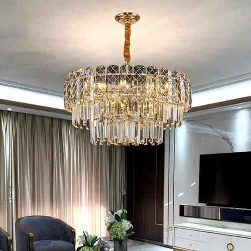 Light Luxury Crystal Chandelier Post Modern Living Room Lamp Simple Atmosphere High-end Restaurant Bedroom Crystal Chandelier