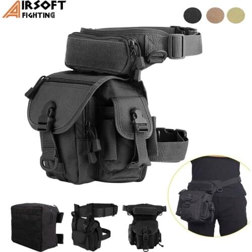 Tactical Drop Leg Molle Bag Waist Belt Bag Waterproof Quick Release EDC Pouch for Outdoor Hunting Traveling Cycling Hiking