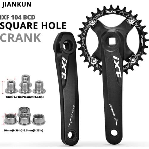 Bicycle Chainring IXF 170mm Crank Arm MTB Bicycle Square Hole Crank Sprocket 104BCD For 32T 34T 36T 38T DECKAS Round Sprocket