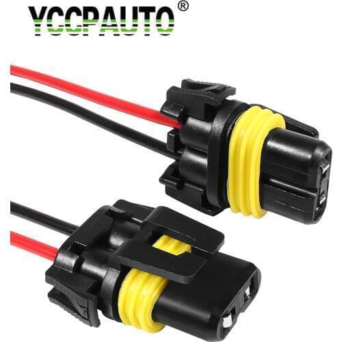 YCCPAUTO 2Pcs 9005 9006 Socket Wire HB3 HB4 Adapter Connect Wiring Harness For Car Headlight Fog Lamp Base Holder