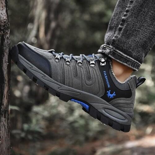 Winter fashion mens snow boots waterproof non-slip safety shoes super warm mens boots outdoor mens hiking shoes