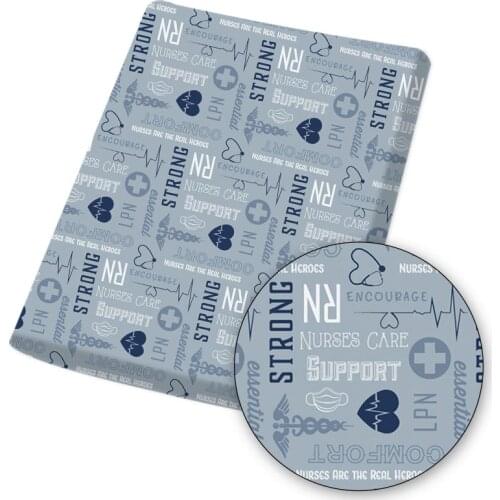 Polyester Cotton Sheet Electrocardiogram Pattern Printed Cloth Fabric Dress DIY Masks Making Craft By The Meter 45*145cm 1pc