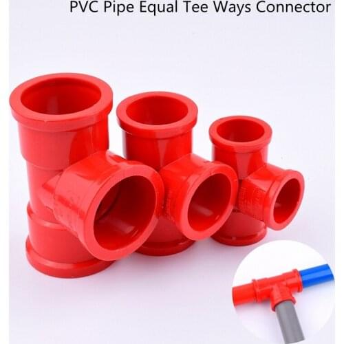 2~10pcs Inner Dia 20/25/32/40/50mm PVC Pipe Equal Tee Ways Connector Fittings Irrigation System Aquarium Garden Irrigation
