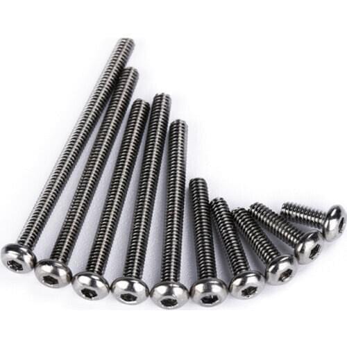 20PCS 10.9 Nickel Plated Semicircular Head Inner Hexagon M2 Screws for RC Drone FPV Racing Freestyle Frame Kits Model Tools