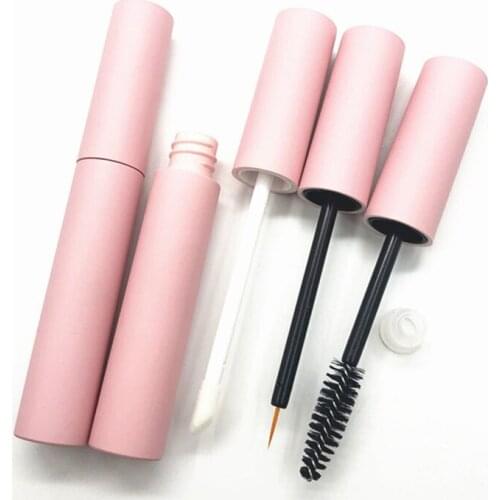 20pcs 10ml Pink Empty Eyeliner Container Bottle Tube with Brush,Liquid Lip Gloss Bottle Applicator Mascara Wand Refillable Tube