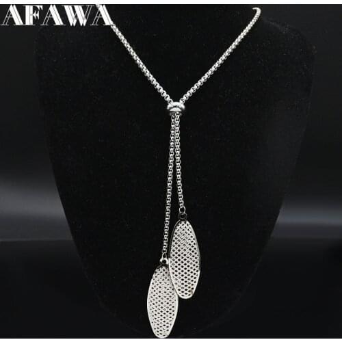 2021 Fashion Geometric Stainless Steel Chain Necklace Women Silver Color Long Necklace Jewelry Christmas Gift colgantes N19899