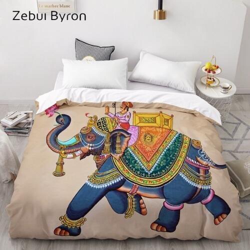 3D Duvet Cover,Comforter/Quilt/Blanket case Queen/King,elephant with jockey Bedding Custom Size/220x240/200x200,drop shipping