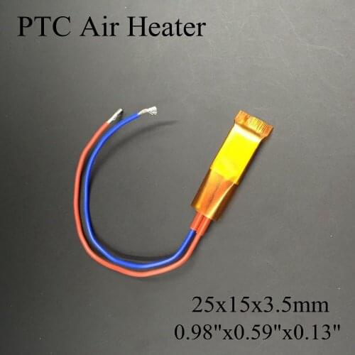 5 pieces/lot) 12V/24V/110V/220V 25x15x3.5mm Thermistor PTC Ceramic Air Heater Plate With Insulating Film Heating Element Chips