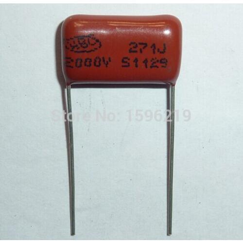 50pcs CBB capacitor 271 2000V 271J 2KV 270pF 0.27nF P15 CBB81 Metallized Polypropylene Film Capacitor
