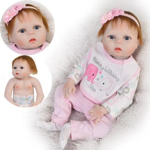 55cm bebes Reborn Baby Girl Full Silicone vinyl Body Reborn Dolls Lifelike princess Kids Playmate Baby Toys Girl Christmas Gifts