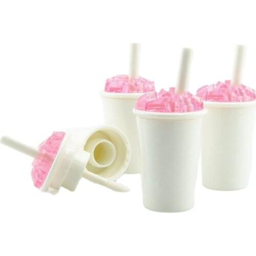 6ml Empty Round Lovely Lip Gloss Tube With Wand White Plastic Lipgloss Container Packaging Refillable Bottle Pink Lip 25/50pcs