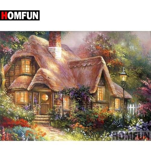 HOMFUN Full Square/Round Drill 5D DIY Diamond Painting "House landscape" Embroidery Cross Stitch 5D Home Decor Gift A07615