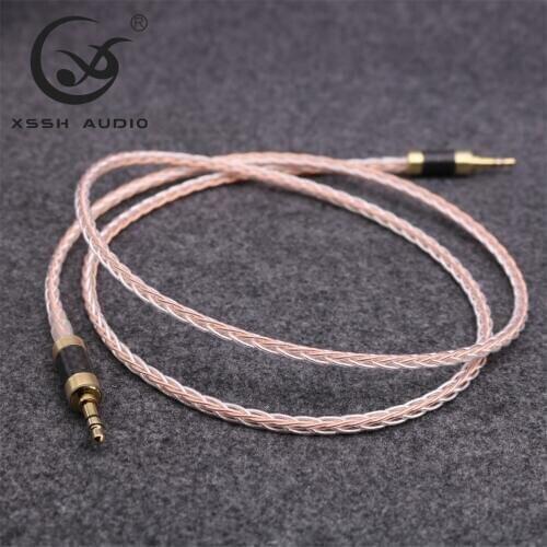 XSSH Audio DIY OCC 7n Copper Silver Mixed OFC copper conductor headphone Earphone 3.5 to 3.5 Car Aux 3.5mm Audio cable Cord