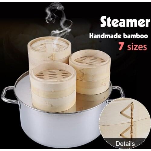 One Cage Bamboo Steamer Fish Rice Vegetable Snack Basket Set Kitchen Cooking Chinese Food Tools Cage And Cage Cover Cookware
