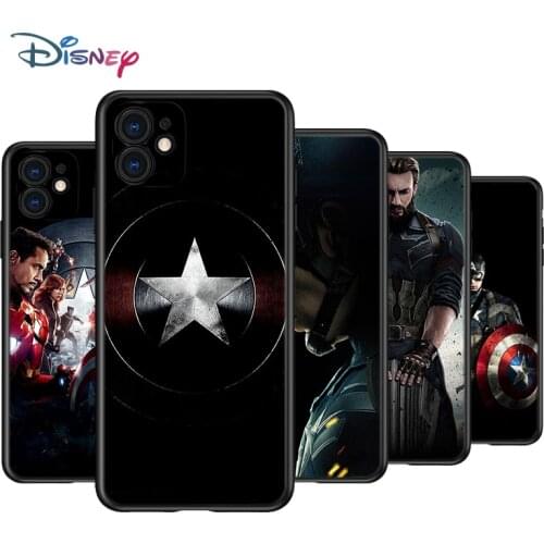 Captain America Marvel Silicone Black Cover For Apple IPhone 12 Mini 11 Pro XS MAX XR X 8 7 6S 6 Plus 5S SE Phone Case
