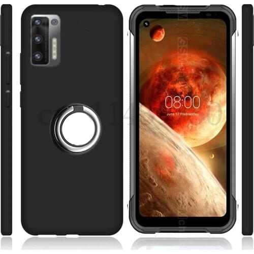 Ring Case For Doogee S97 Pro Black Soft TPU Ring Holder Cover For Doogee S97 Pro 6.39inch Couqe Funda