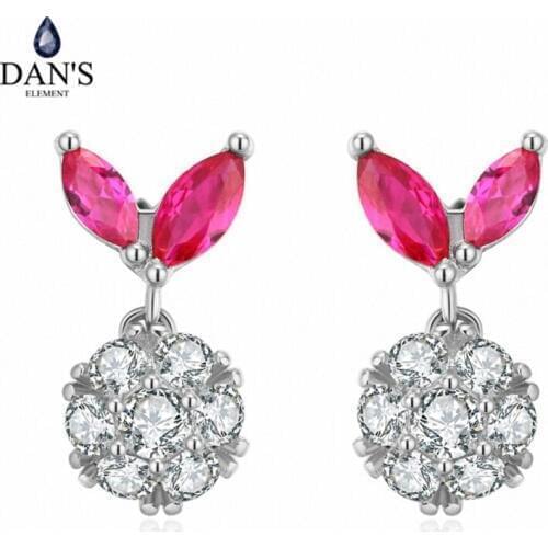 DANS ELEMENT 2 Colors Real Big Brand AAA Zirconia Micro Inlays Beetle Stud Earrings for Women Insect 134046