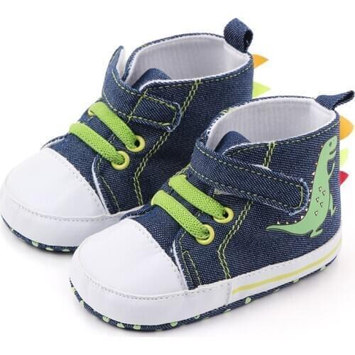 Baby Boys Girls Children Shoes Breathable Letter Children Footwear Dinosaur Print Anti-Slip Sneakers Soft Soled First Walkers