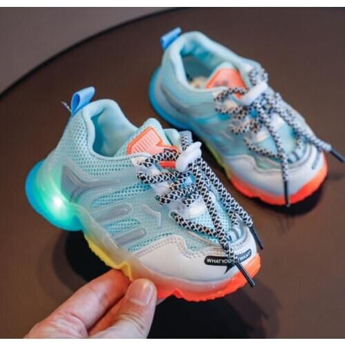 Kids led glowing light up tennis shoes for toddler baby boys girls flash luminous sneakers kids boys girls running sport shoes