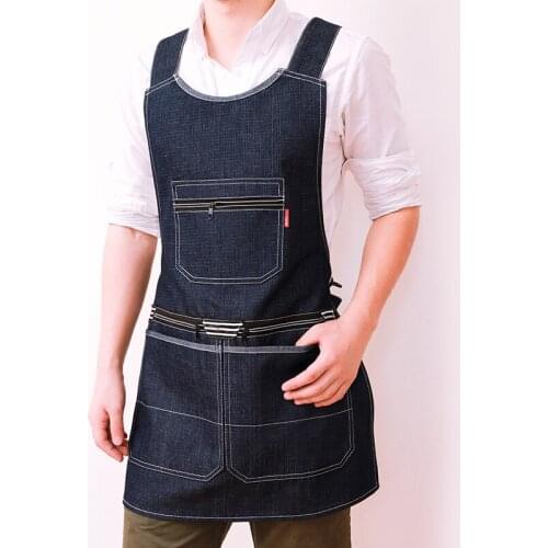 Apron Denim Home Kitchen Milk Tea Shop Barber Coffee Shop Restaurant Men and Women Work Clothes
