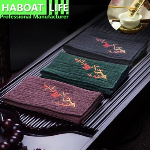 Cotton Linen Embroidered Absorbent Cotton Tea Towel kitchen Towel Napkin Cleaning Cloth Tea Towel Super Durable F
